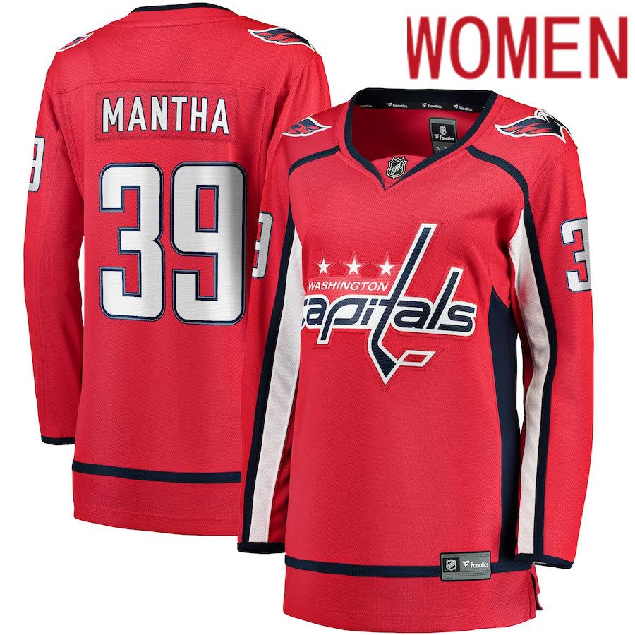 Women Washington Capitals 39 Anthony Mantha Fanatics Branded Red Home Breakaway Replica NHL Jersey